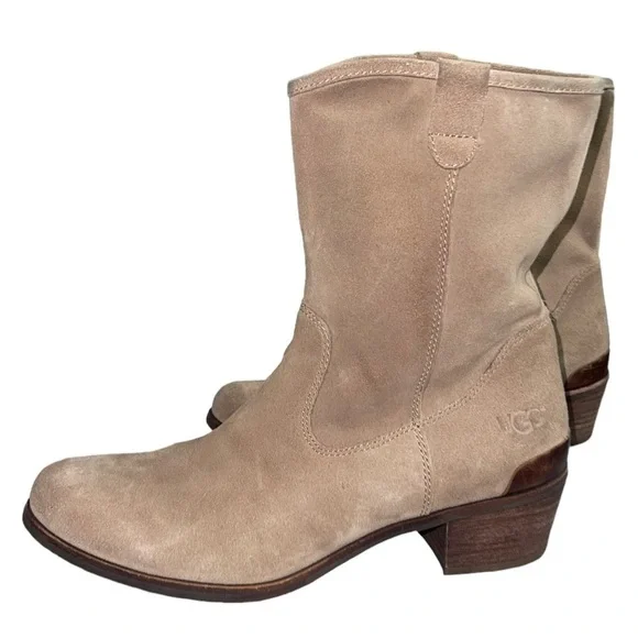 UGG Briar suede leather boots. Color is Sugar alone tan. Size 10 GUC - Picture 8 of 16